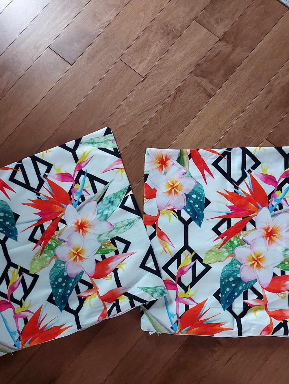 Floral Tropical Cushion Covers - White Multicolor